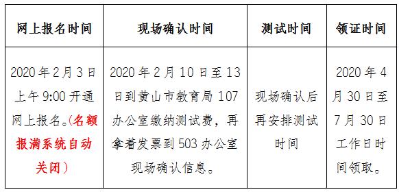 2020上半年安徽黄山市测试站普通话测试报名安排