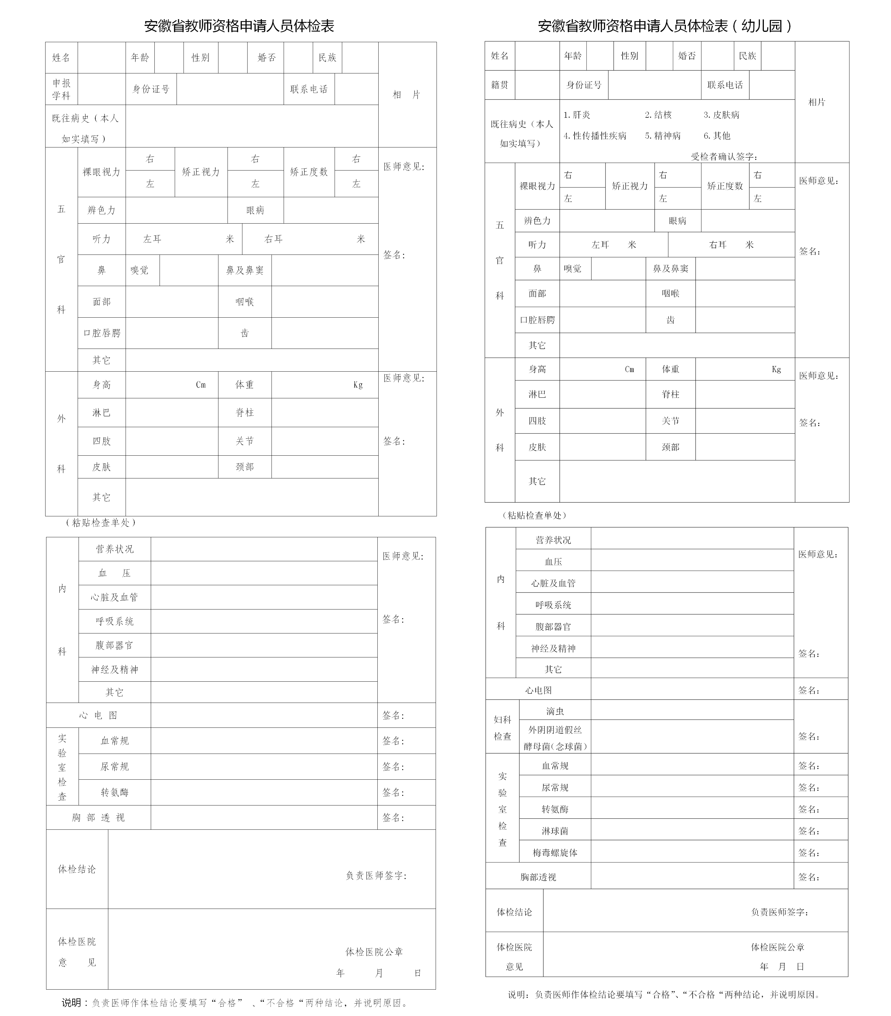 什么样的体检结果，安徽教师资格无法认定？