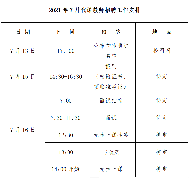 2021年7月合肥一六八玫瑰园学校教育集团招聘代课若干名教师公告