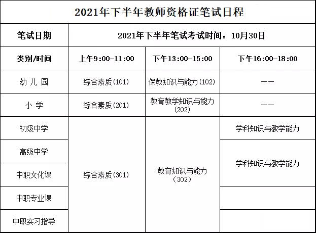 2021下半年安徽教师资格证笔试公告什么时候公布