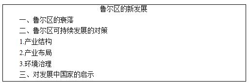 教师资格证面试高中地理《鲁尔区的新发展》教案2