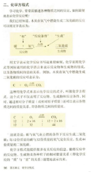 安徽初中化学教师资格证面试真题：化学方程式