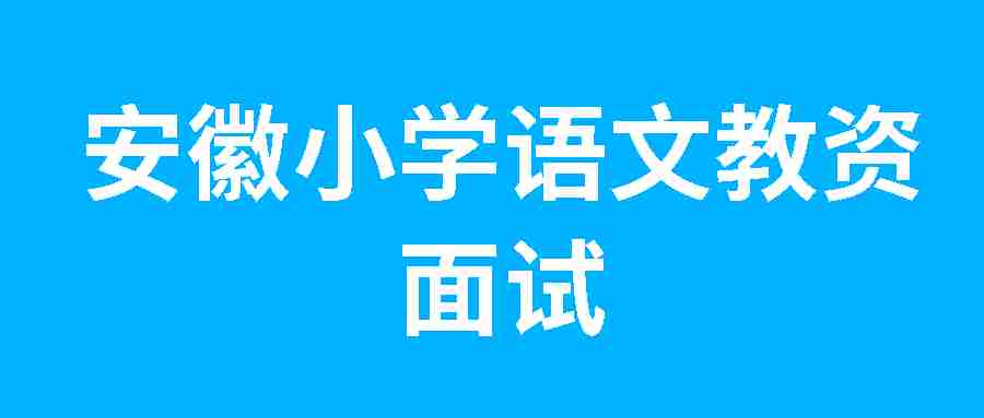 安徽小学语文教资面试