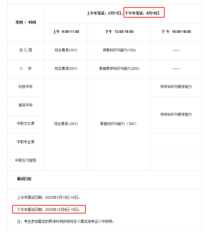 安徽教师资格证考试